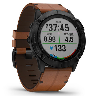 GARMIN 佳明 Fenix 6X Pro 蓝宝石版 智能手表 51mm 棕色皮质表带(