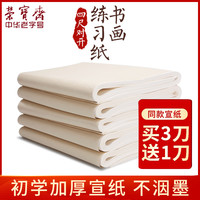 荣宝斋书画练习宣纸生宣国画专用纸毛笔书法纸初学者熟宣半生半熟美术学生毛边纸批发100张宣纸书法专用纸（书画练习套装、生宣宣纸（国画练习））