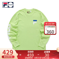 FILA 斐乐 FUSION潮牌情侣针织长袖衫2021夏秋新款街头时尚宽松T恤男女 青笋绿-LG(宽松版型,建议拍小一码)
