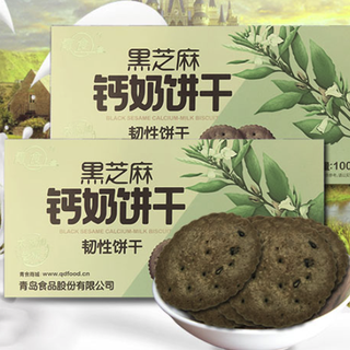 青食 黑芝麻钙奶饼干 100g*2盒