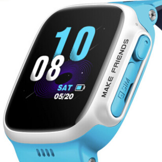 小天才 XTC Q1 4G智能手表 蓝色 黑色橡胶表带（防水、GPS）