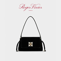 Roger Vivier2021春夏新品女包Miss Vivier钻扣手袋天鹅绒手提包