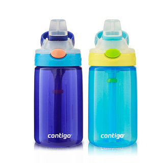 contigo 康迪克 小发明家系列 HBC-GIZ014 儿童吸管杯 400ml 浅蓝+HBC-GIZ056 儿童吸管杯 400ml 深蓝