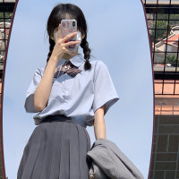 忘川琉璃JK制服 小川南原创 泰式衬衫短袖 蓝色 S