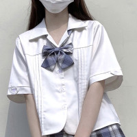 忘川琉璃JK制服 开襟寄云 短袖衬衣 白色 S