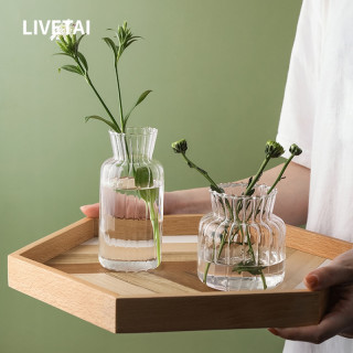 Livetai日式干花插花花器ins法式水培水养摆件透明玻璃鲜花小花瓶 报价价格评测怎么样 什么值得买