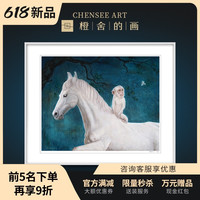 现代风景客厅油画轻奢餐厅装饰画 毛锎 马上封侯之二