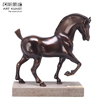 阿斯蒙迪德国进口青铜雕塑艺术品创意家居装饰品收藏马摆件达芬奇