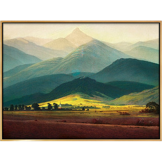弘舍 大卫·弗利德里希 山水风景油画《巨人山》成品尺寸71x53cm 油画布 闪耀金