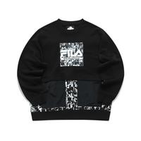 FILA 斐乐 Fusion WM联名款 男子运动卫衣 T11M137203F-BK 黑色 XXXL