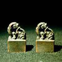 西泠印社 麒麟对印铜印文房四宝 章/书画用印/姓名印定制金石篆刻