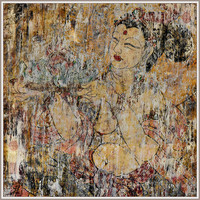 沈鼎雍宣纸油画国画《佛像持果图》书画壁画装饰画