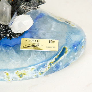 阿斯蒙迪进口天然水晶玛瑙创意座钟艺术礼品台钟欧式摆件装饰品