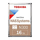 TOSHIBA 东芝 N300系列 7200RPM 512MB NAS专用 机械硬盘 16TB