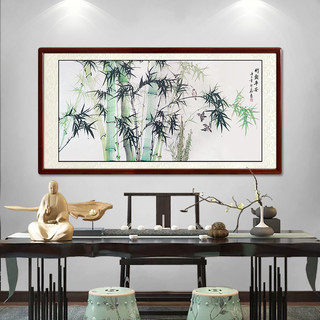 尚得堂 邵磊 手绘竹子工笔水墨画《竹報平安》装裱165x85cm 宣纸 手工绫绢软裱