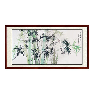 尚得堂 邵磊 手绘竹子工笔水墨画《竹報平安》装裱165x85cm 宣纸 手工绫绢软裱