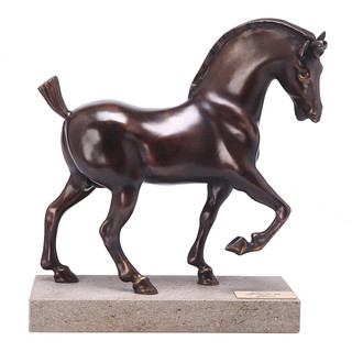 阿斯蒙迪德国进口青铜雕塑艺术品创意家居装饰品收藏马摆件达芬奇（行走中的马）