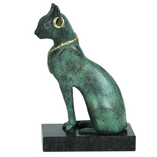 阿斯蒙迪德国进口铜摆件猫神河马创意摆件欧式装饰品艺术礼品（（补货中）猫神巴斯特）