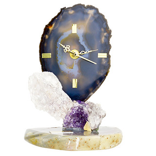 阿斯蒙迪进口天然水晶玛瑙创意座钟艺术礼品台钟欧式摆件装饰品（111815款）