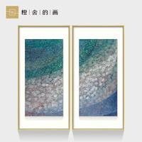 现代简约装饰画 玄关过道壁画 餐厅抽象油画挂画 陈舜芝-星河映海