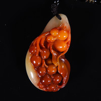 寿山石葡萄钮挂件微雕《心经》篆刻定制石章金石印章印石章料