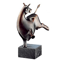 阿斯蒙迪哈尔托克德国进口公牛青铜艺术品原作欧式纯铜牛摆件收藏（跳舞公牛）