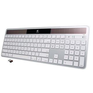 logitech 罗技 K750 104键 2.4G 优联 无线薄膜键盘 白色 无光