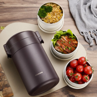 boaoni 博奥尼 bf-2800 保温饭盒 3层 2.3l 魔力棕