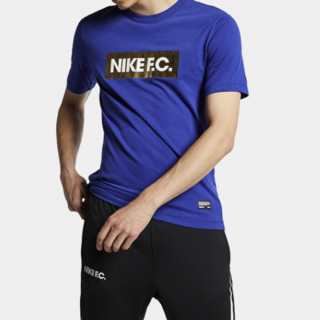 NIKE 耐克 F.C. DRI-FIT 男子足球T恤 BQ8118-495 蓝色 L