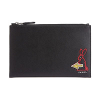 PRADA 普拉达 男士牛皮手拿包 2NG003-2ES0-F0002 黑色