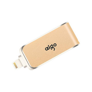 aigo 爱国者 U360 USB 3.0 U盘 金色 64GB USB/苹果lightning接口双口
