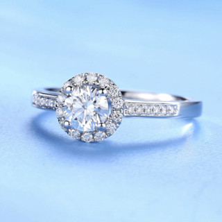 ZOCAI 佐卡伊 摩天轮系列 W05940 女士简约18K白金钻石戒指