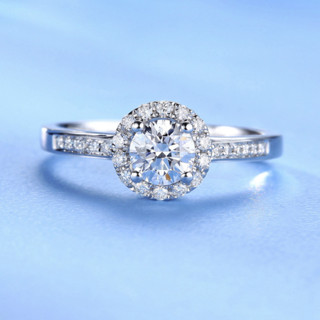 ZOCAI 佐卡伊 摩天轮系列 W05940 女士简约18K白金钻石戒指