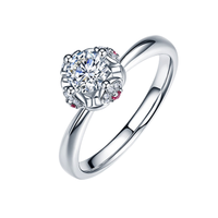 CHOW TAI SENG 周大生 幸福系列 A0A02146 女士花冠18K白金红宝石钻石戒指