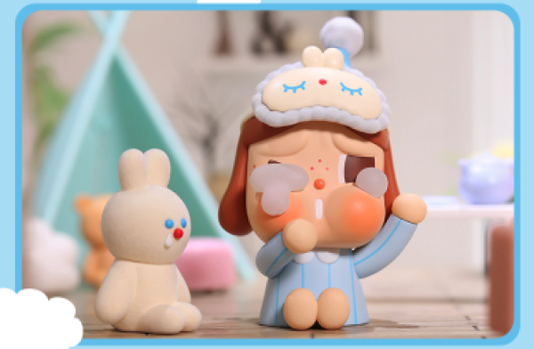 泡泡玛特潮流玩具_pop mart 泡泡玛特 crybaby蓝色睡