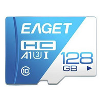 EAGET 忆捷 T1 蓝白卡 Micro-SD存储卡 128GB（UHS-I、V30、U3、A1）