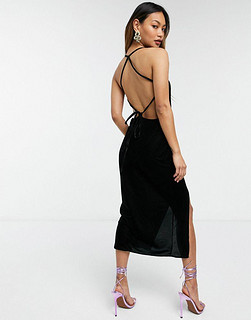 ASOS DESIGN Velvet Slip Dress with strap detail