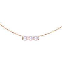 minGR 明牌珠宝 樱花珠系列 CSR0093 摩登时代18K玫瑰金珍珠项链 44cm