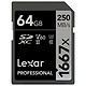 Lexar 雷克沙 1667X Pro SD存储卡 64GB（UHS-II、V60、U3）