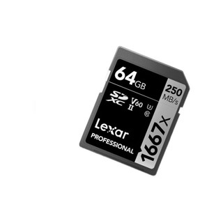 Lexar 雷克沙 1667X Pro Micro-SD存储卡 64GB（UHS-II、V60、U3）