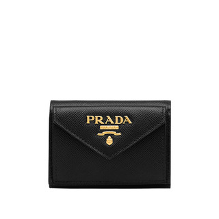 PRADA 普拉达 Saffiano系列 女士牛皮钱包 1MH021-QWA-F0002 黑色