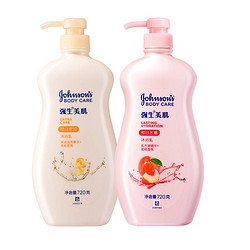 Johnson's body care 强生美肌 水嫩倍润沐浴露蜜桃茉莉720g*2瓶持久留香女男清洁家庭装