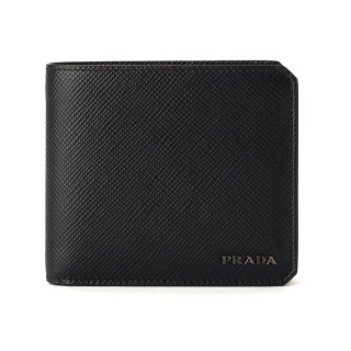 prada普拉达男士牛皮短款钱包2mo5132b3tf0002黑色