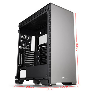 Thermaltake 曜越 Premium A500 TG ATX机箱 半侧透 银色