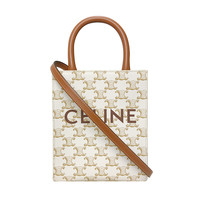 CELINE 思琳 女士迷你标志印花和牛皮革手袋 194372BZK