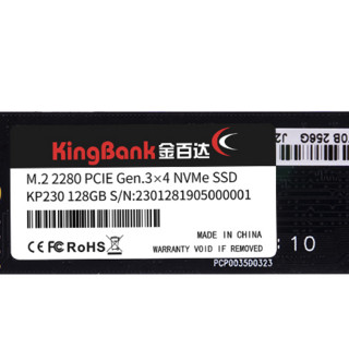 KINGBANK 金百达 KP230 NVMe M.2 固态硬盘 128GB (PCI-E3.0)