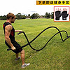 Ma fitness 战绳家用健身绳运动器材战斗绳子甩脂训练爆发力量臂力甩大绳 送健身手套+0.4米保护套 黑黄涤纶12米38mm