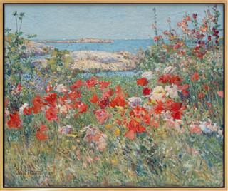 弘舍 施尔德·哈森 北欧风景油画《海边花开》成品尺寸宽72x60cm 油画布 闪耀金