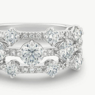 DE BEERS 戴比尔斯 ARPEGGIA系列 J1FL05Z00W 女士时尚18K白金钻石戒指 0.34克拉 VS F-G 54号