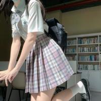 春日制服部 醉花眠 jk制服 粉紫格裙 42cm S